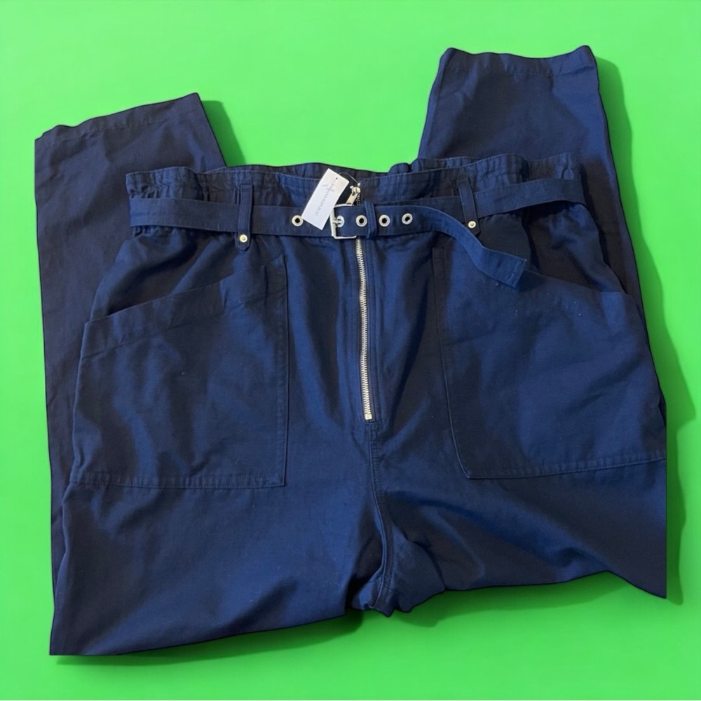 NWT Banana Republic Women's Belted Cotton Linen Pants Size 20L